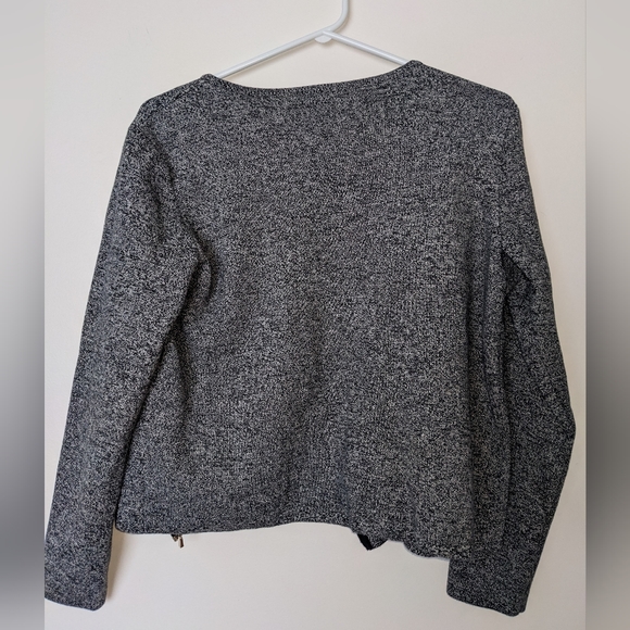 Ann Taylor Factory black & grey marle zip up - M - Picture 3 of 5
